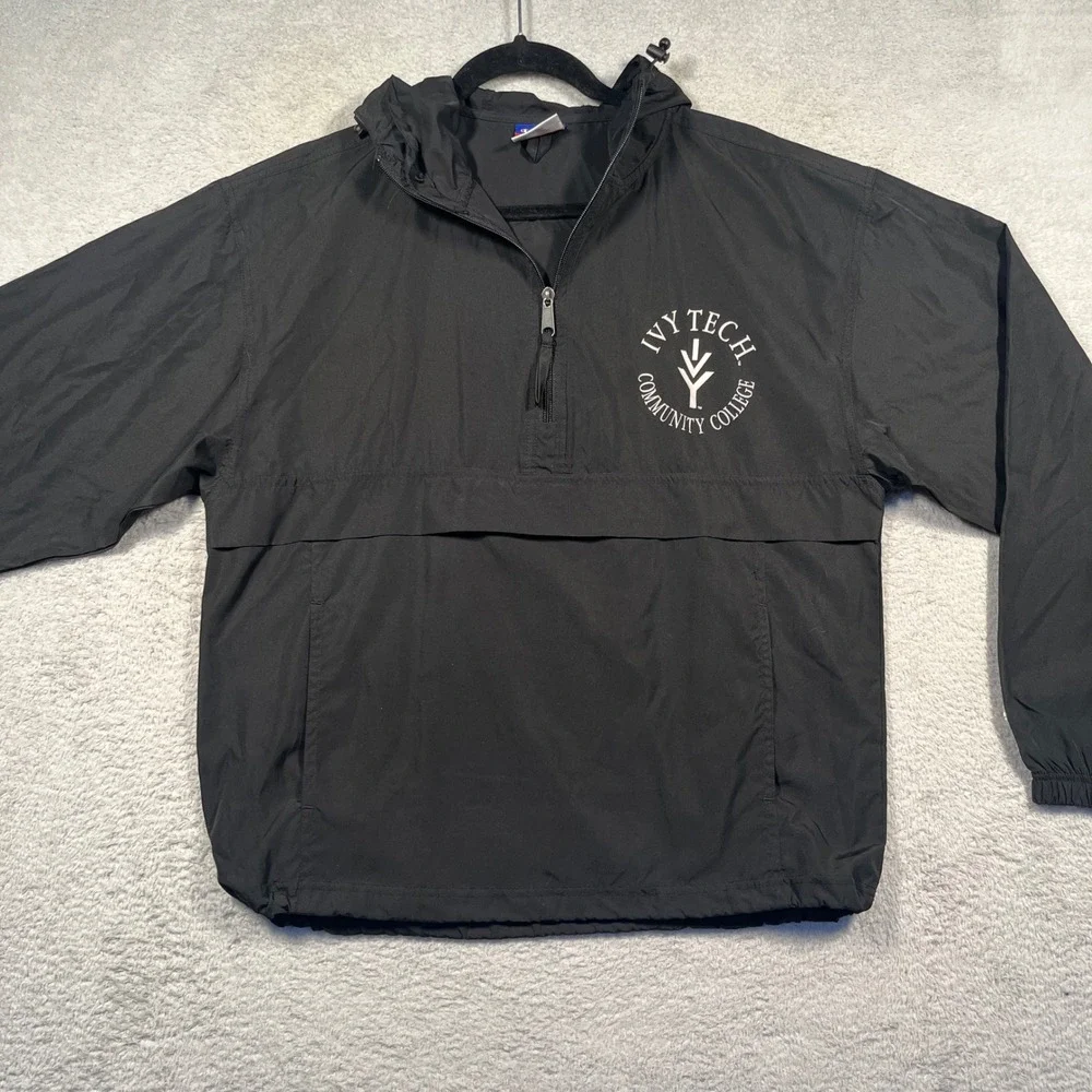 Champion Pullover Windbreaker Ivy Tech Community College Hooded‎ Jacket Small